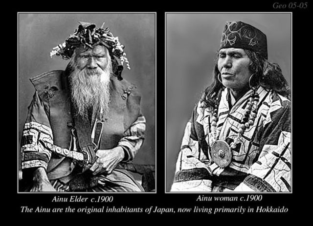 Фотографии Айнов, потомков коренных обитателей Японии